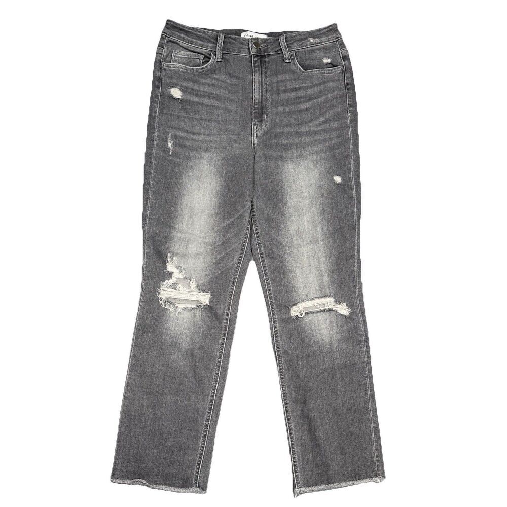 Flying Monkey Ankle Jeans Womens 30 Gray High Rise Straight Distressed 31 x 26.5